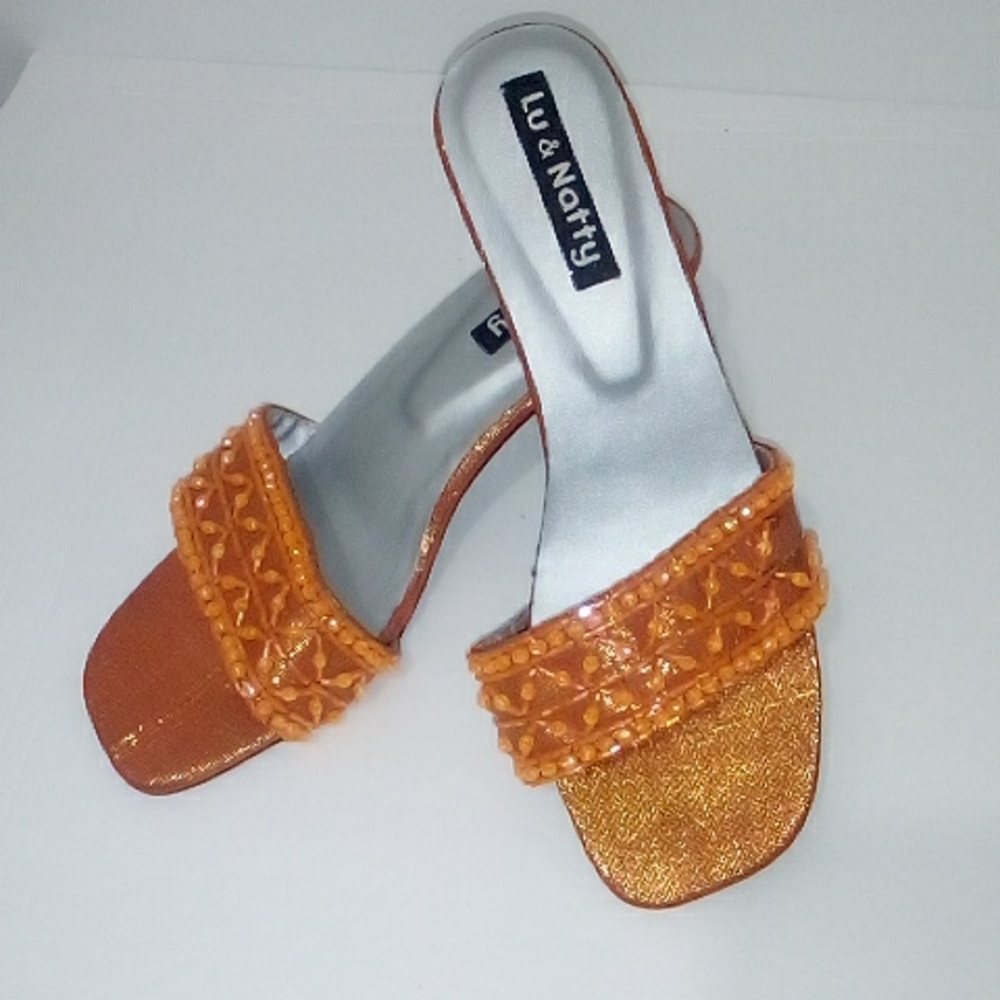 Lu & Natty orange heel sandals